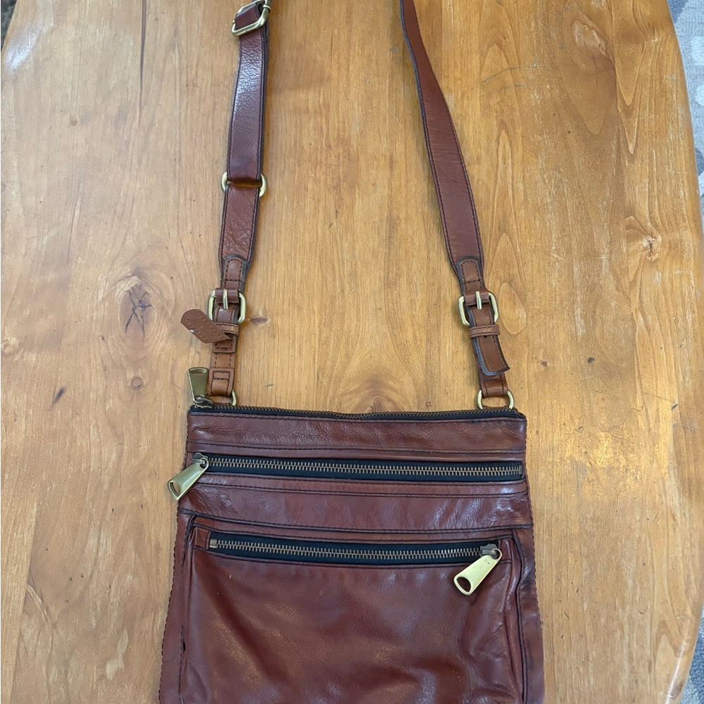 Fossil Brown Leather Shoulder Bag